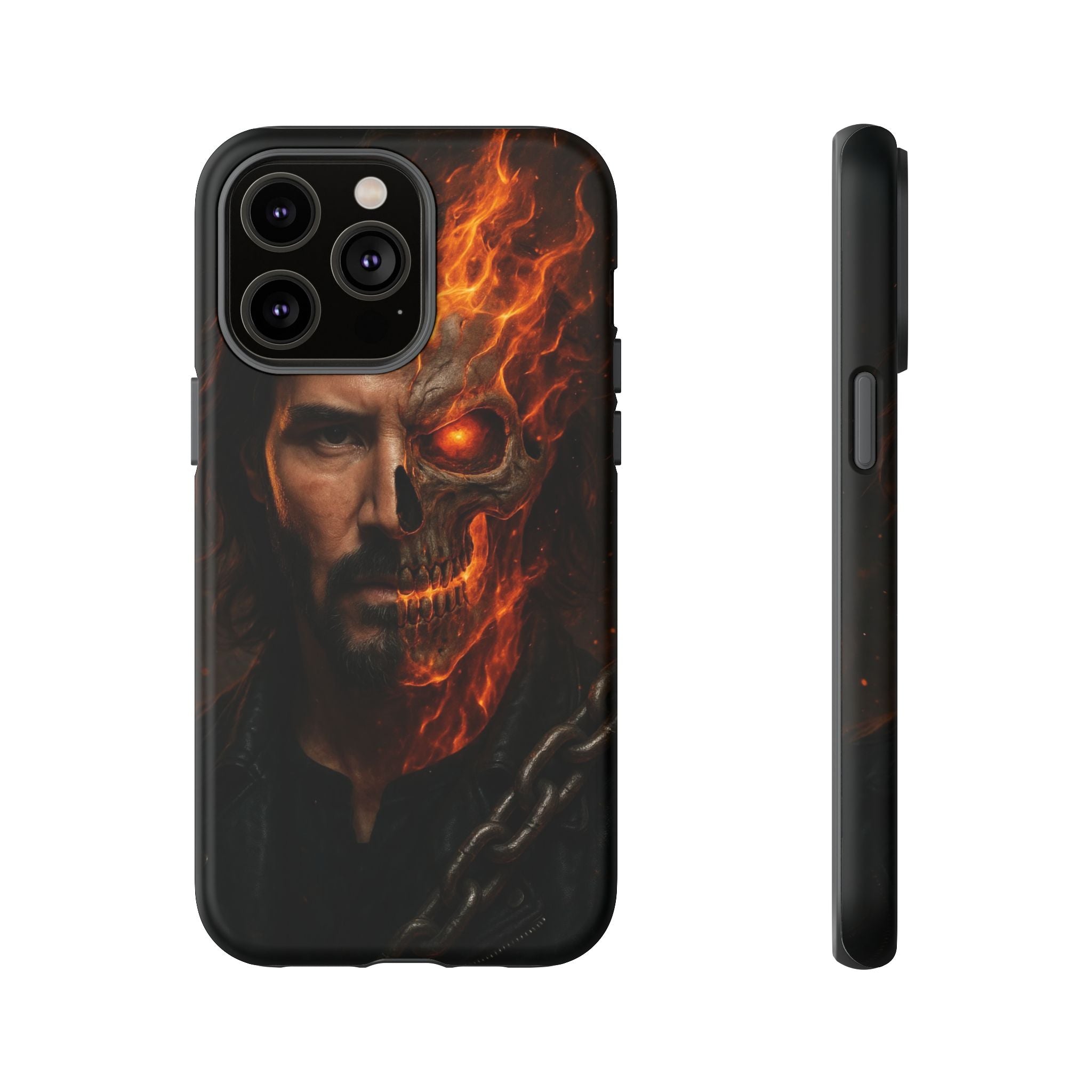 Ghost Rider Phone Case – Fiery Skull Design for iPhone, Samsung & Google Pixel | Shockproof, MagSafe & Ultra Grip Protection Printify