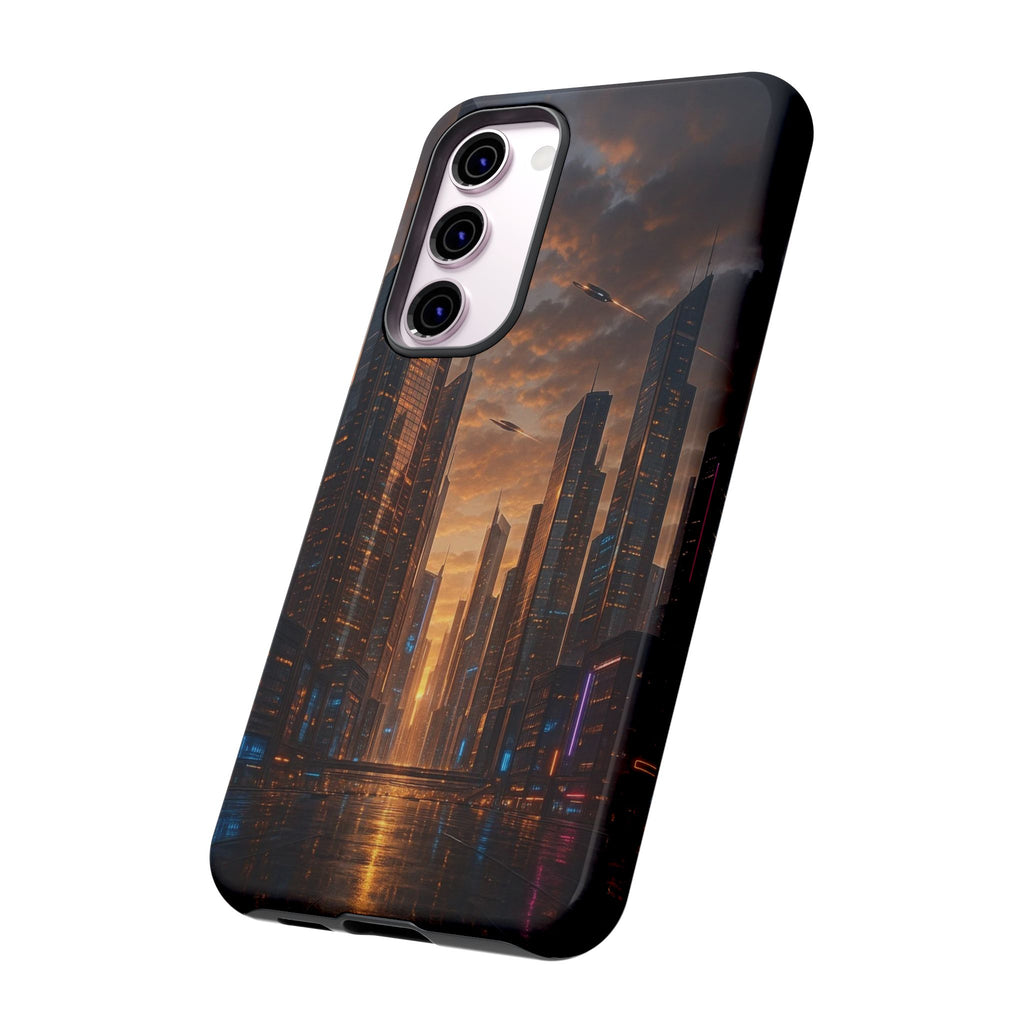 Cybercity Phone Case – Futuristic Neon Design for iPhone, Samsung & Google Pixel | Shockproof, MagSafe & Sleek Matte Finish Printify