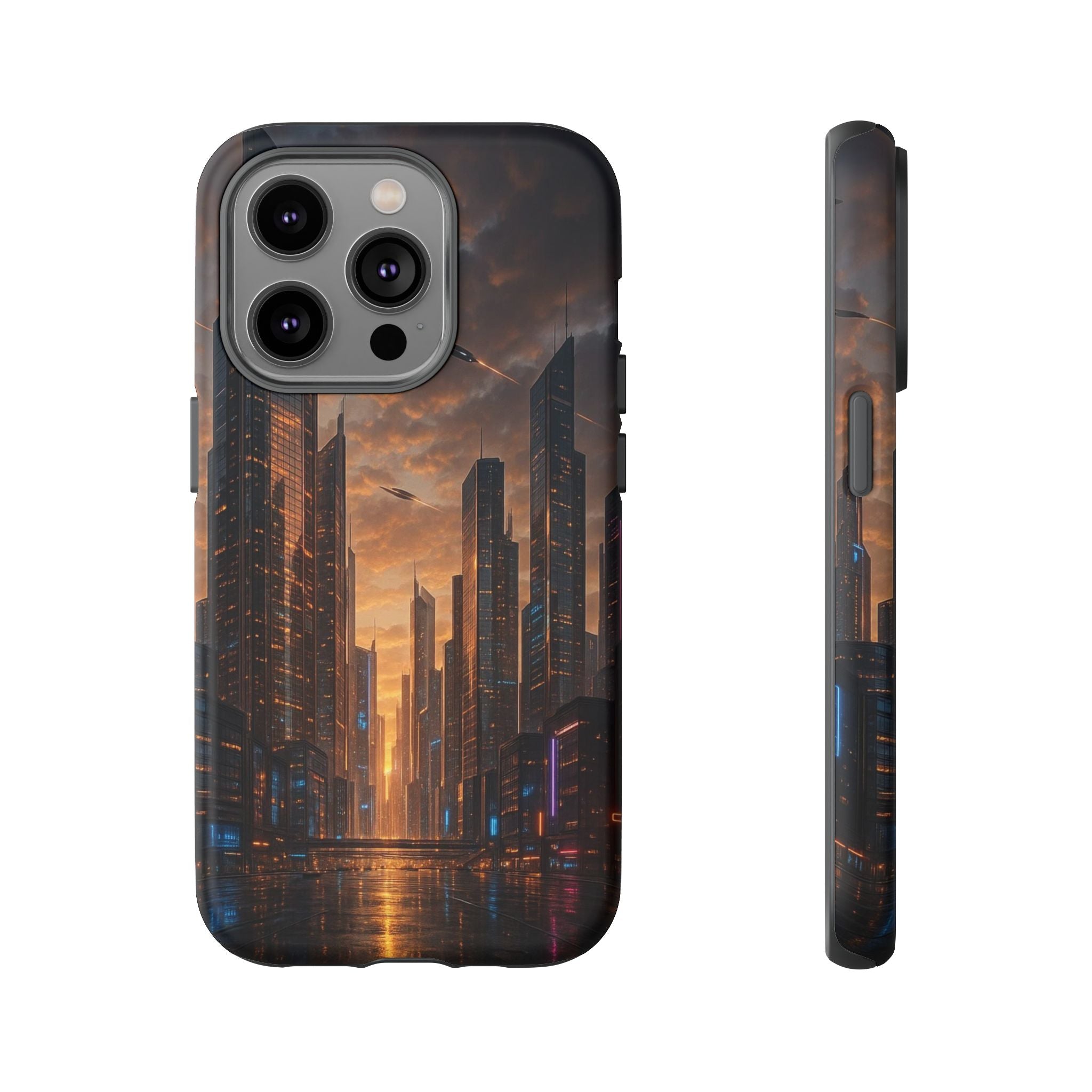 Cybercity Phone Case – Futuristic Neon Design for iPhone, Samsung & Google Pixel | Shockproof, MagSafe & Sleek Matte Finish Printify