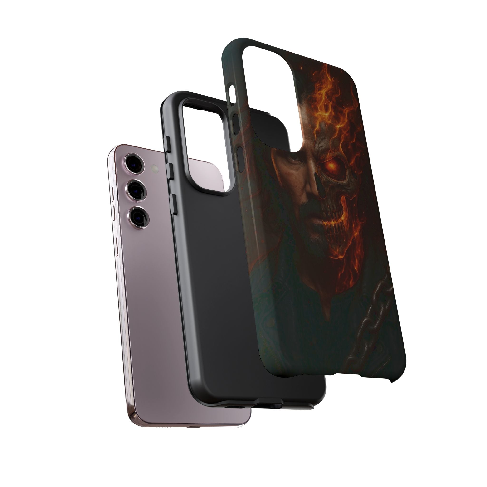 Ghost Rider Phone Case – Fiery Skull Design for iPhone, Samsung & Google Pixel | Shockproof, MagSafe & Ultra Grip Protection Printify