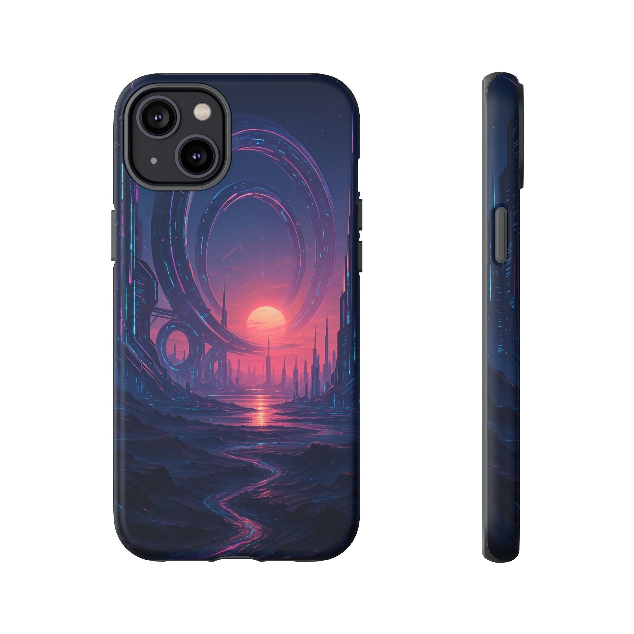 CyberEscape Phone Case – Futuristic Grid Design for iPhone, Samsung & Google Pixel | Shockproof, MagSafe & Ultra-Sleek Protection Printify