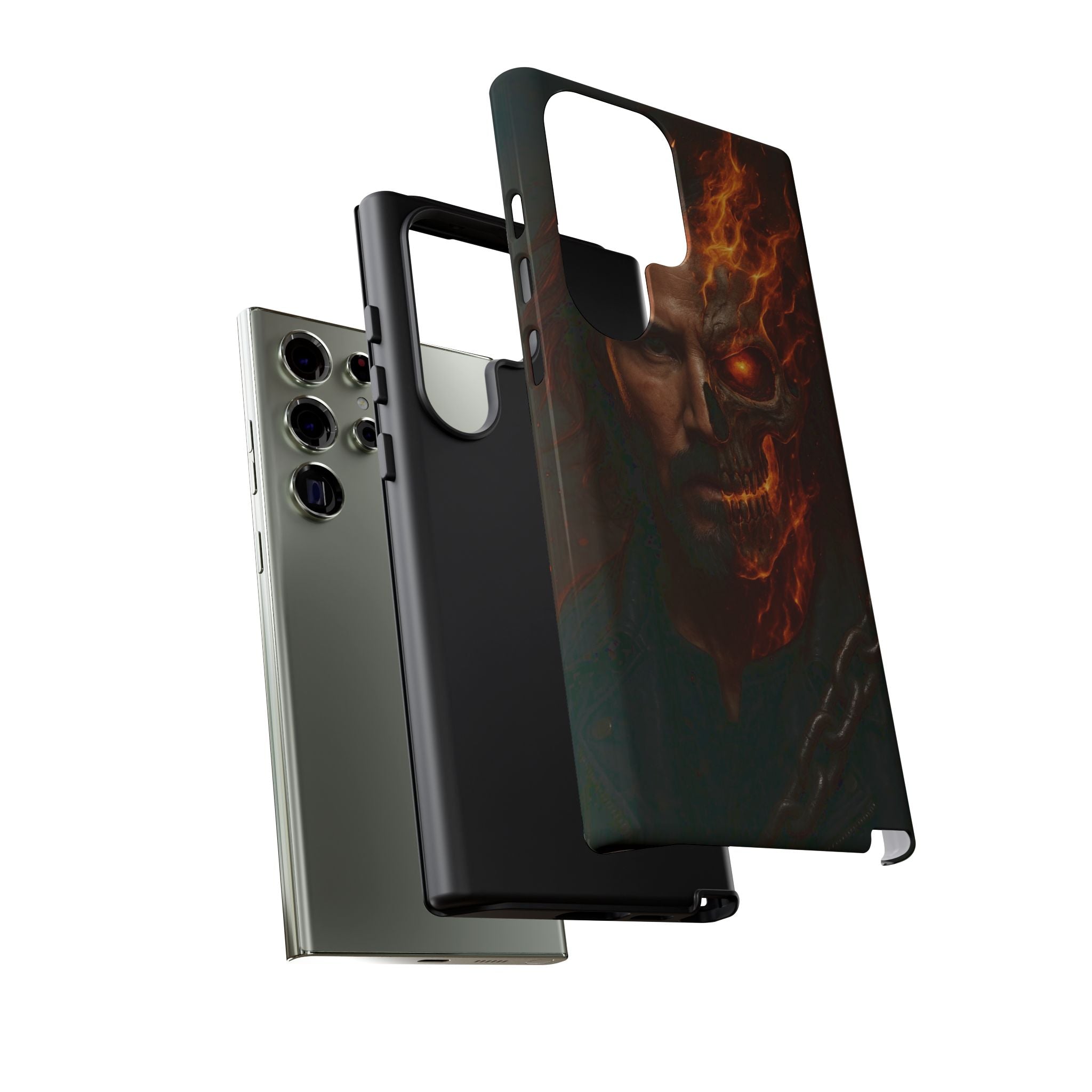 Ghost Rider Phone Case – Fiery Skull Design for iPhone, Samsung & Google Pixel | Shockproof, MagSafe & Ultra Grip Protection Printify