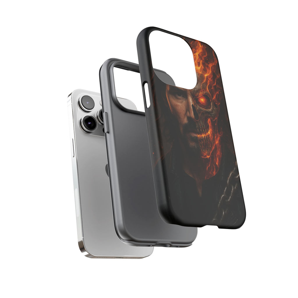 Ghost Rider Phone Case – Fiery Skull Design for iPhone, Samsung & Google Pixel | Shockproof, MagSafe & Ultra Grip Protection Printify