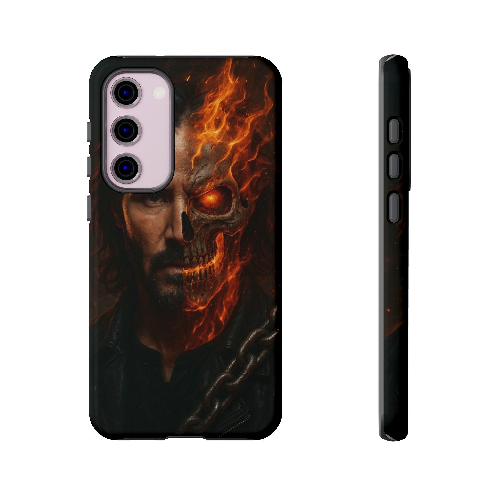 Ghost Rider Phone Case – Fiery Skull Design for iPhone, Samsung & Google Pixel | Shockproof, MagSafe & Ultra Grip Protection Printify