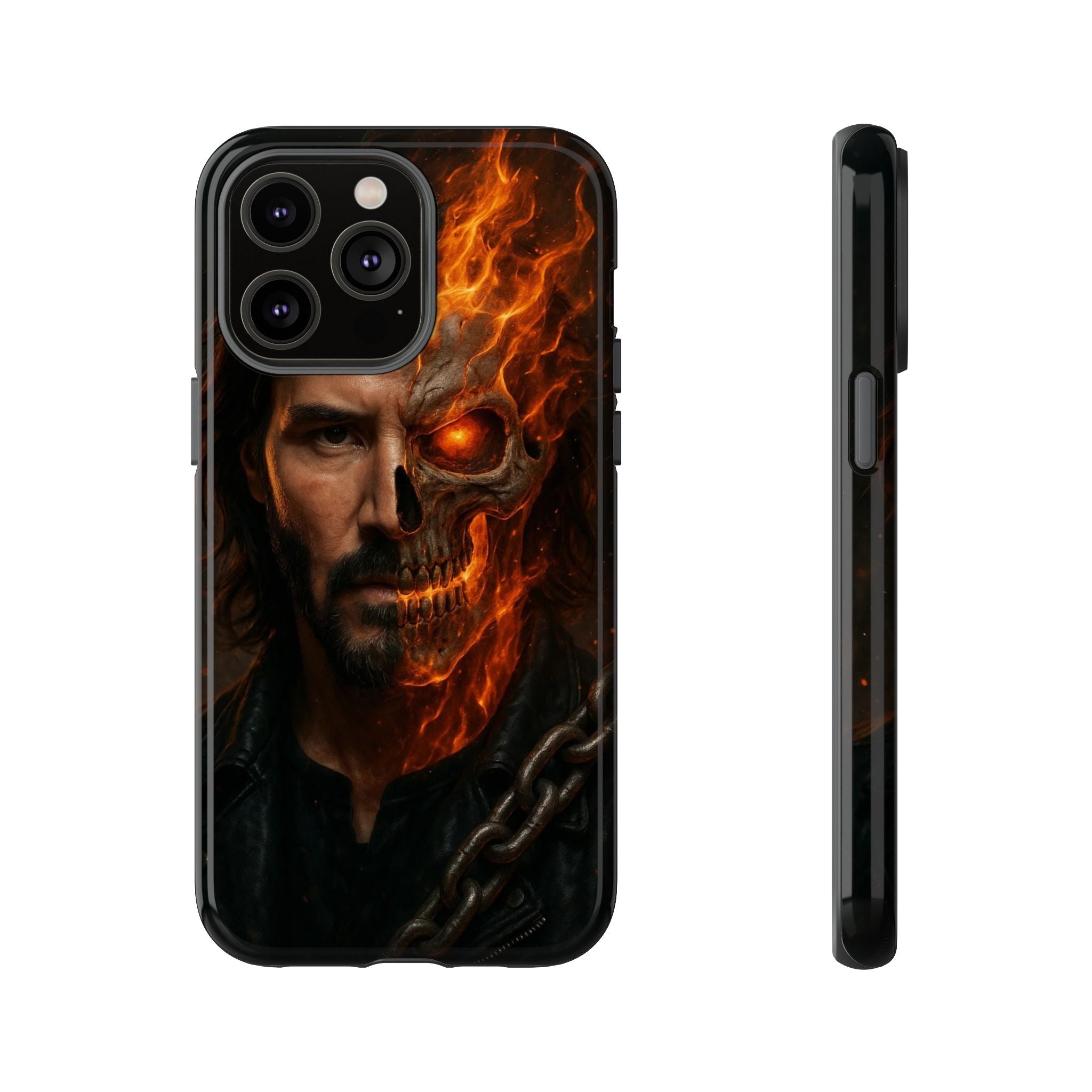 Ghost Rider Phone Case – Fiery Skull Design for iPhone, Samsung & Google Pixel | Shockproof, MagSafe & Ultra Grip Protection Printify