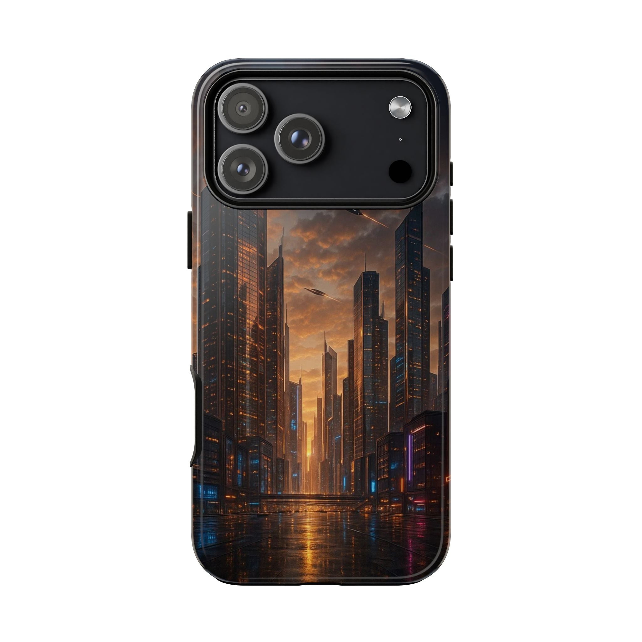 Cybercity Phone Case – Futuristic Neon Design for iPhone, Samsung & Google Pixel | Shockproof, MagSafe & Sleek Matte Finish Printify