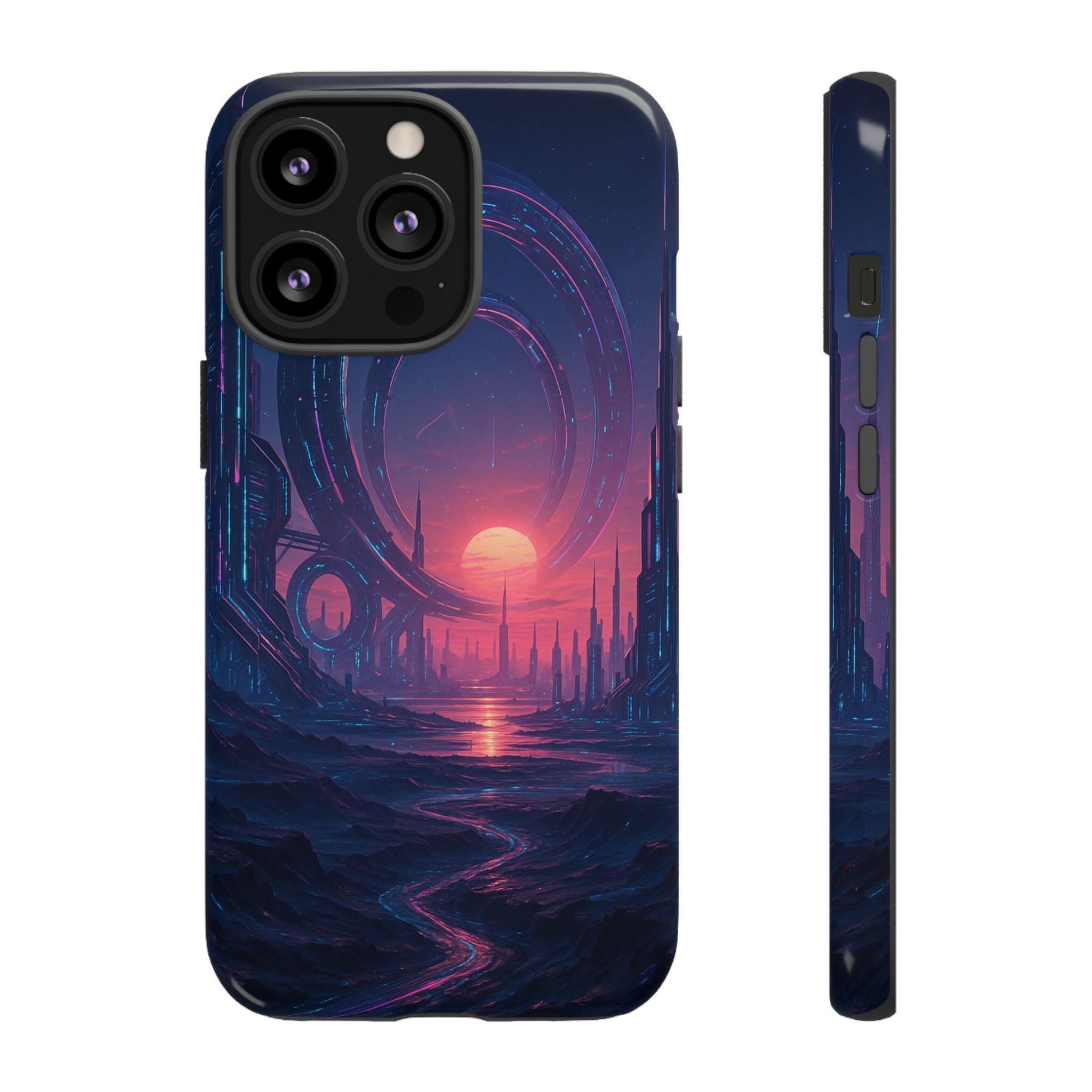 CyberEscape Phone Case – Futuristic Grid Design for iPhone, Samsung & Google Pixel | Shockproof, MagSafe & Ultra-Sleek Protection Printify