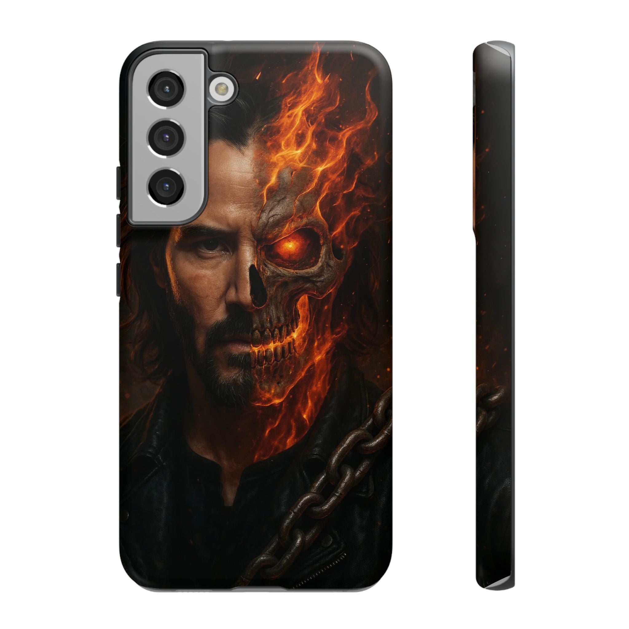 Ghost Rider Phone Case – Fiery Skull Design for iPhone, Samsung & Google Pixel | Shockproof, MagSafe & Ultra Grip Protection Printify