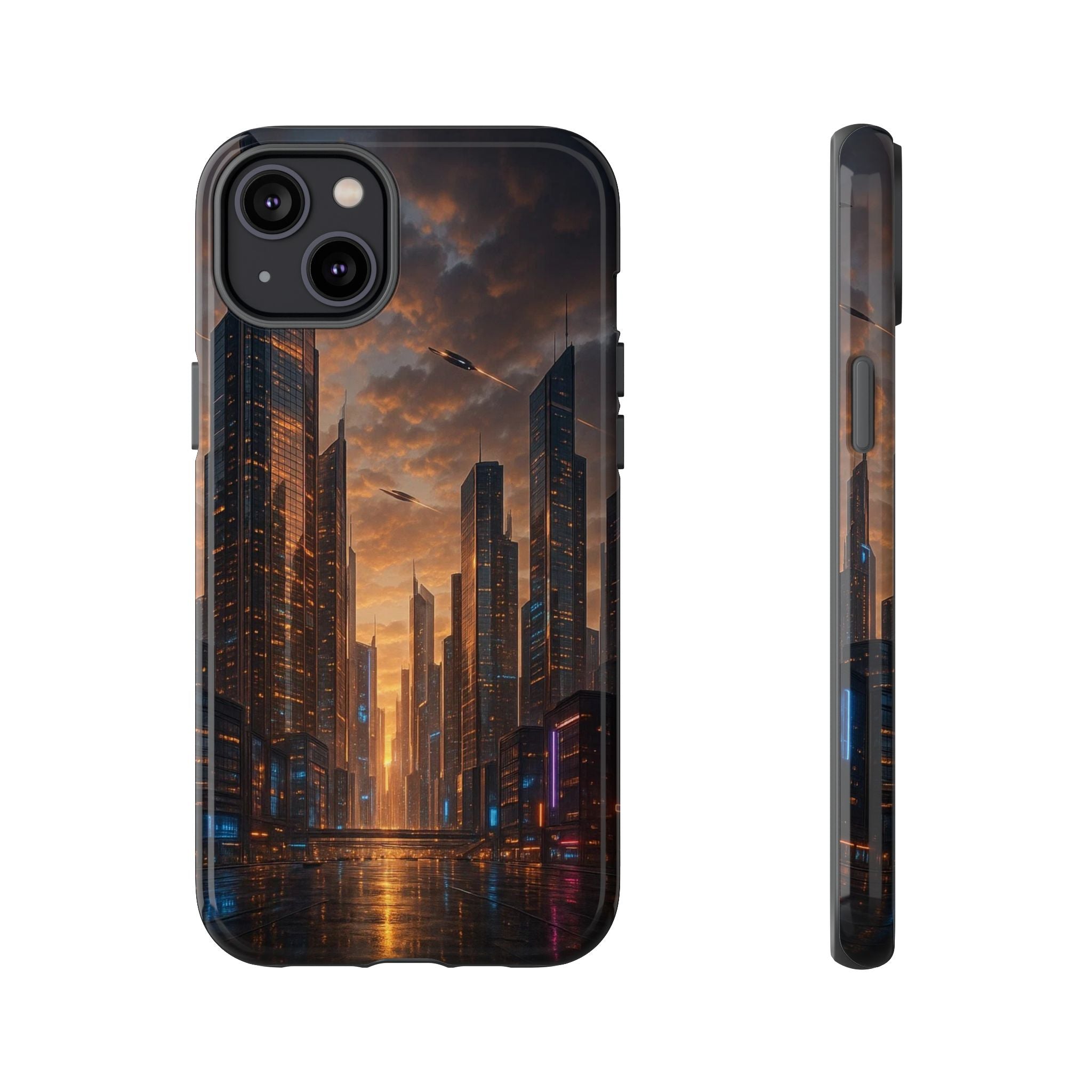Cybercity Phone Case – Futuristic Neon Design for iPhone, Samsung & Google Pixel | Shockproof, MagSafe & Sleek Matte Finish Printify
