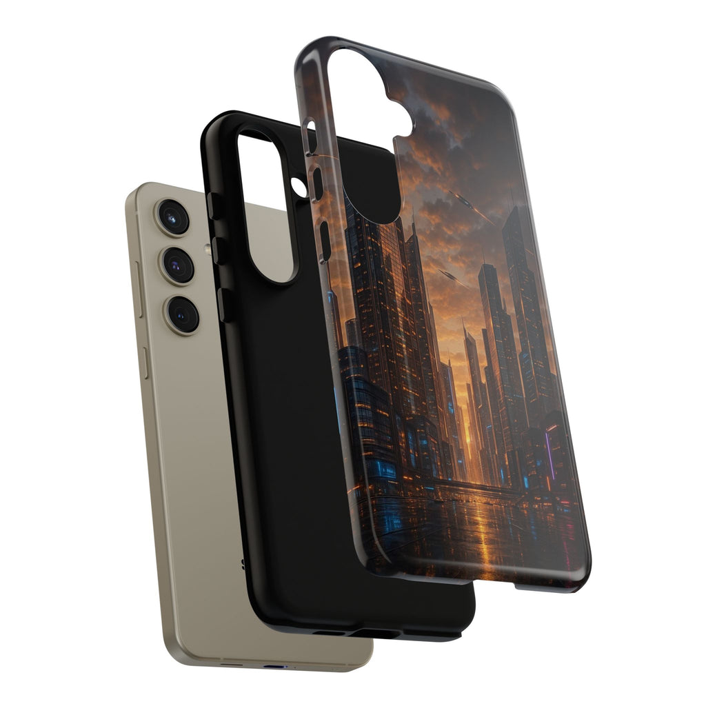 Cybercity Phone Case – Futuristic Neon Design for iPhone, Samsung & Google Pixel | Shockproof, MagSafe & Sleek Matte Finish Printify