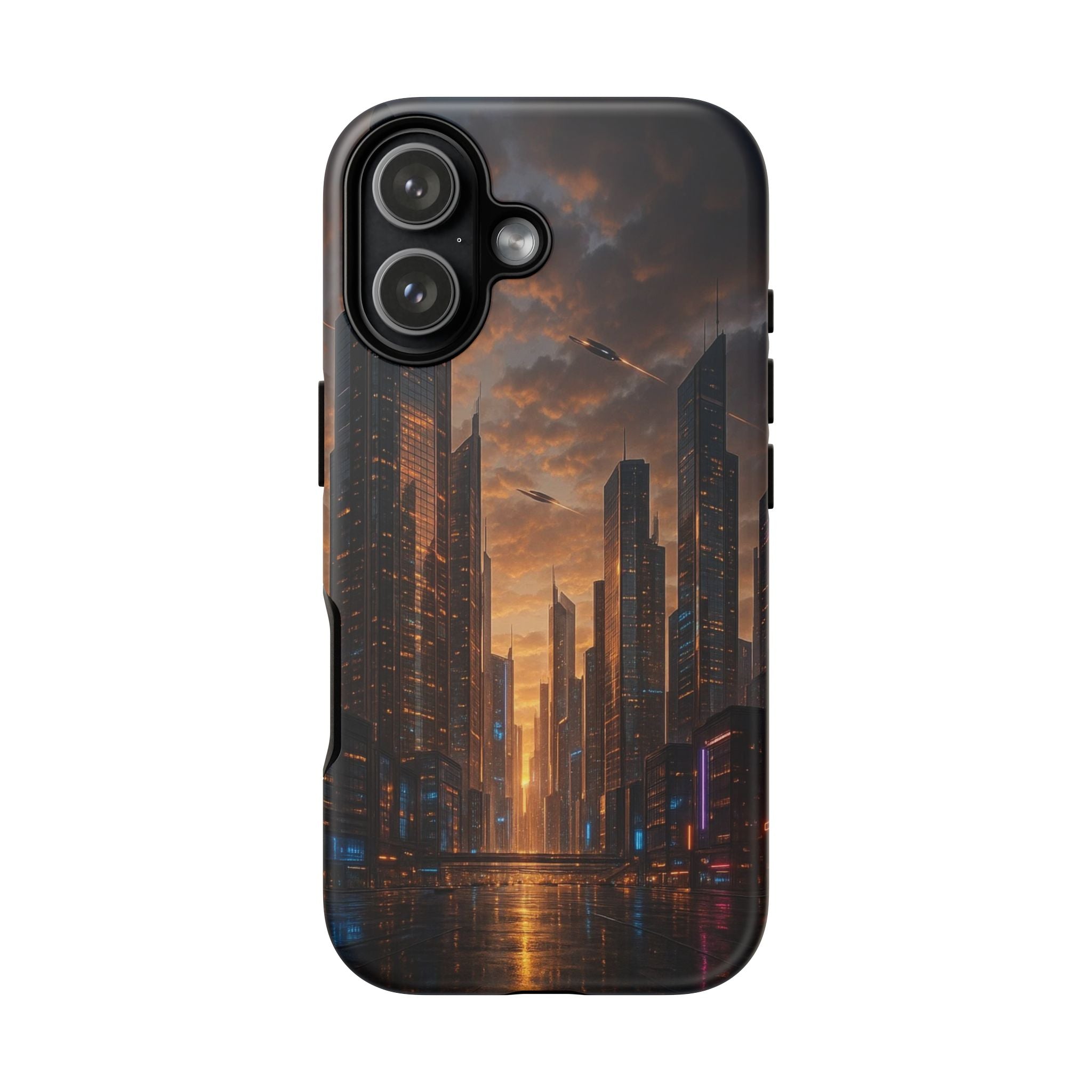 Cybercity Phone Case – Futuristic Neon Design for iPhone, Samsung & Google Pixel | Shockproof, MagSafe & Sleek Matte Finish Printify