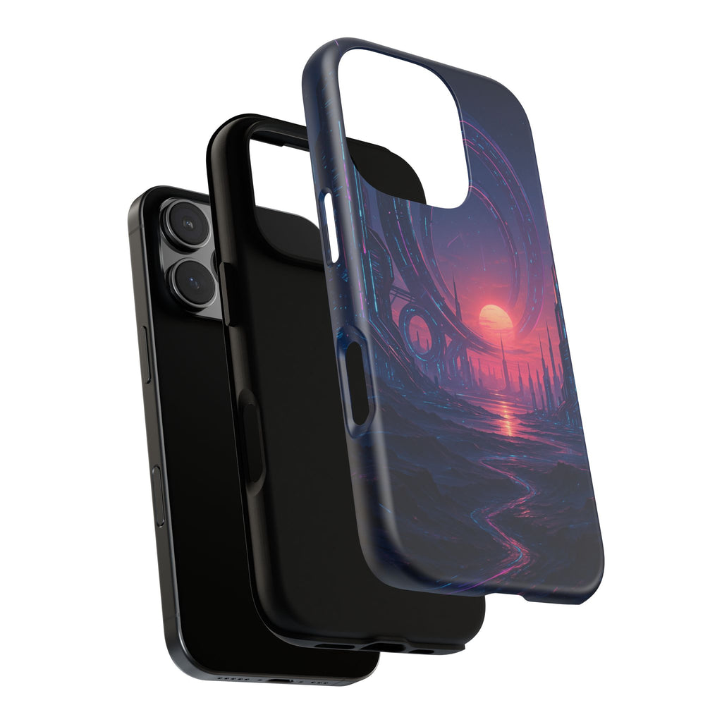 CyberEscape Phone Case – Futuristic Grid Design for iPhone, Samsung & Google Pixel | Shockproof, MagSafe & Ultra-Sleek Protection Printify